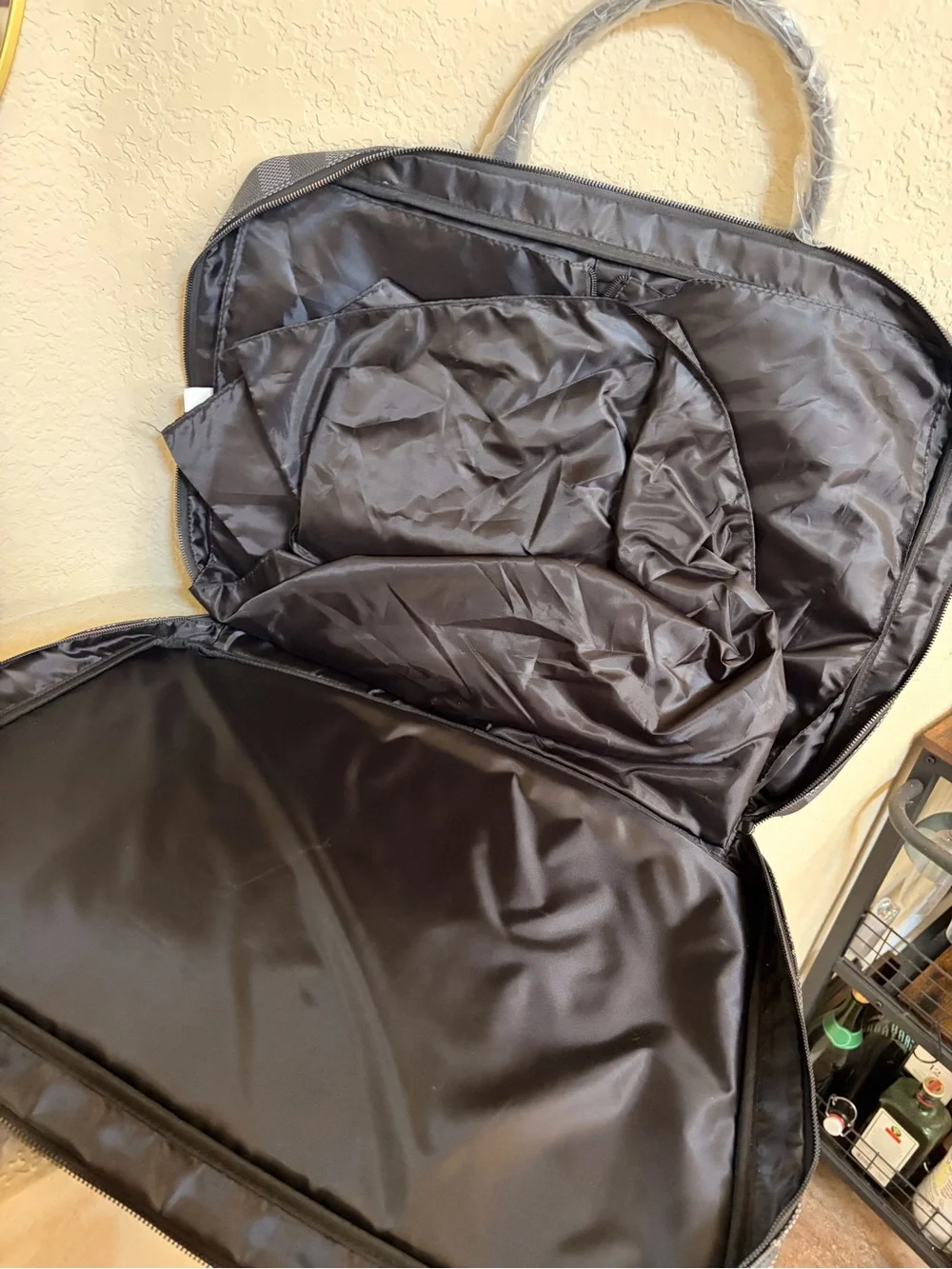 Men's Gray Checkered Garment Bag